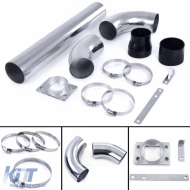 Aluminum power intake pipe set polished universal for sports air filter - ODETAR6030019