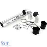 Aluminum power intake pipe set polished universal for sports air filter-image-6277199