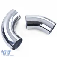 Aluminum power intake pipe set polished universal for sports air filter-image-6277203
