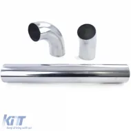 Aluminum power intake pipe set polished universal for sports air filter-image-6277204