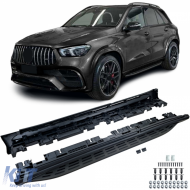 Aluminum Running Boards Black Edition Side Protection OE Look for Mercedes GLE V167 18-23