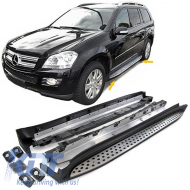 Aluminum running boards flank protection OE style with ABE for Mercedes GL X164 06-12 - ODRBSSM6012467