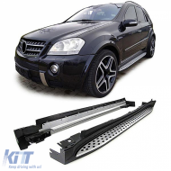 Aluminum running boards flank protection OE style with ABE for Mercedes ML W164 05-11 - ODRBSSM6012517