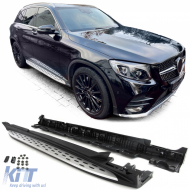 Aluminum running boards flank protection OE style with ABE !! for Mercedes GLC X253 15-22 - ODRBSSM6013938