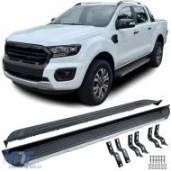 image-59-Aluminum running boards side protection OE look suitable for Ford Ranger T6 T7 T8 12-23