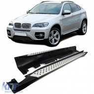 Aluminum running boards side protection OE style with ABE suitable for BMW X6 E71 E72 08-14 - ODRBSSB6012446