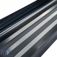 Aluminum running boards side protection silver black suitable for VW Amarok 2010-2022-image-6210473