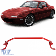 Aluminum strut bar red front 3-piece adjustable for Mazda MX5 NA NB 89-00