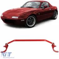 image-1-Aluminum strut bar red front 3-piece adjustable for Mazda MX5 NA NB 89-00