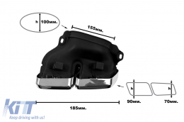 AMG type 63 exhaust tips suitable for Mercedes S-Class W222, SL R231 SL65 AMG, CLS C218 CLS63-image-6132448