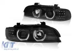 image-74-Angel Eyes 3D Headlights suitable for BMW 5 Series E39 (09.1995-06.2003) Black