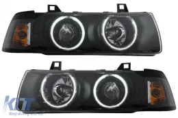 image-4-Angel Eyes CCFL Фарове подходящи за BMW Серия 3 E36 Седан Touring Compact (1990-1999) Черен