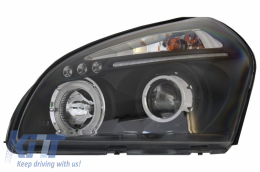 Фарове Angel Eyes Dual Halo Rims подходящи за Hyundai Tucson (2004-2010) Черен-image-6045813