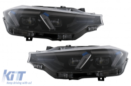 Angel Eyes Első Lámpa LED DRL BMW 3 F30 F31 Sedan Touring (10.2011-05.2015) Fekete-image-6105692