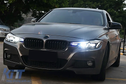 Angel Eyes Első Lámpa LED DRL BMW 3 F30 F31 Sedan Touring (10.2011-05.2015) Fekete-image-6105726