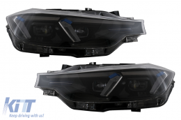 Angel Eyes Első Lámpa LED DRL BMW 3 F30 F31 Sedan Touring (10.2011-05.2015) Fekete-image-6105707