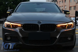 Angel Eyes Első Lámpa LED DRL BMW 3 F30 F31 Sedan Touring (10.2011-05.2015) Fekete-image-6105730