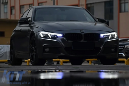 Angel Eyes Első Lámpa LED DRL BMW 3 F30 F31 Sedan Touring (10.2011-05.2015) Fekete-image-6105731