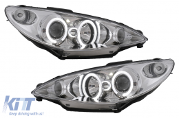 image-6-Angel Eyes Első Lámpa Peugeot 206 (1998-2002) króm