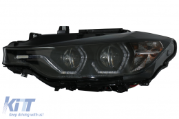 Angel Eyes Fari LED DRL per BMW 3 F30 F31 Berlina Touring 10.2011-05.2015 Nero-image-6080425