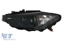 Angel Eyes Fari LED DRL per BMW 3 F30 F31 Berlina Touring 10.2011-05.2015 Nero-image-6080426