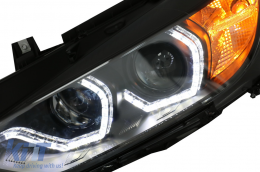 Angel Eyes Fari LED DRL per BMW 3 F30 F31 Berlina Touring 10.2011-05.2015 Nero-image-6080428