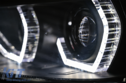 Angel Eyes Fari LED DRL per BMW 3 F30 F31 Berlina Touring 10.2011-05.2015 Nero-image-6085036