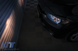 Angel Eyes Fari LED DRL per BMW 3 F30 F31 Berlina Touring 10.2011-05.2015 Nero-image-6085037