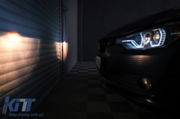 Angel Eyes Fari LED DRL per BMW 3 F30 F31 Berlina Touring 10.2011-05.2015 Nero-image-6085038
