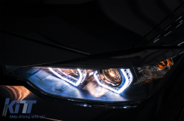 Angel Eyes Fari LED DRL per BMW 3 F30 F31 Berlina Touring 10.2011-05.2015 Nero-image-6085039