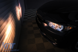 Angel Eyes Fari LED DRL per BMW 3 F30 F31 Berlina Touring 10.2011-05.2015 Nero-image-6085040