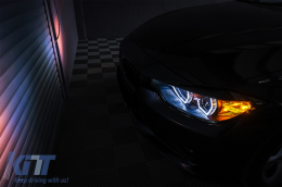 Angel Eyes Fari LED DRL per BMW 3 F30 F31 Berlina Touring 10.2011-05.2015 Nero-image-6085041