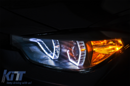 Angel Eyes Fari LED DRL per BMW 3 F30 F31 Berlina Touring 10.2011-05.2015 Nero-image-6085042
