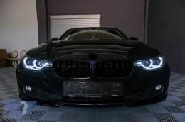Angel Eyes Fari LED DRL per BMW 3 F30 F31 Berlina Touring 10.2011-05.2015 Nero-image-6085045