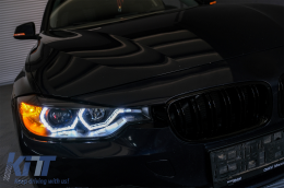 Angel Eyes Fari LED DRL per BMW 3 F30 F31 Berlina Touring 10.2011-05.2015 Nero-image-6085046