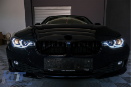 Angel Eyes Fari LED DRL per BMW 3 F30 F31 Berlina Touring 10.2011-05.2015 Nero-image-6085047