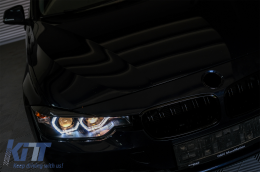 Angel Eyes Fari LED DRL per BMW 3 F30 F31 Berlina Touring 10.2011-05.2015 Nero-image-6085048