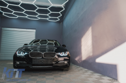 Angel Eyes Fari LED DRL per BMW 3 F30 F31 Berlina Touring 10.2011-05.2015 Nero-image-6088784