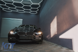 Angel Eyes Fari LED DRL per BMW 3 F30 F31 Berlina Touring 10.2011-05.2015 Nero-image-6088785