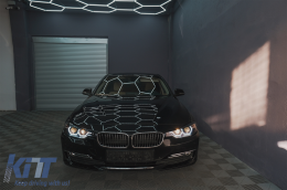 Angel Eyes Fari LED DRL per BMW 3 F30 F31 Berlina Touring 10.2011-05.2015 Nero-image-6088787