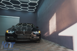 Angel Eyes Fari LED DRL per BMW 3 F30 F31 Berlina Touring 10.2011-05.2015 Nero-image-6088788