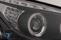 Angel Eyes Fari per BMW Serie 5 E60 E61 2004-2007 DAYLINE LED Nero-image-6089581