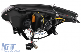 Angel Eyes Fari per BMW Serie 5 E60 E61 2004-2007 DAYLINE LED Nero-image-6089583