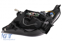 Angel Eyes Fari per BMW Serie 5 E60 E61 2004-2007 DAYLINE LED Nero-image-6089584