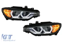 image-2-Angel Eyes Faros LED DRL para BMW 3 F30 F31 Sedan Touring 10.2011-05.2015 Negro