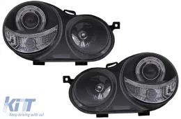 Angel Eyes Faros Llantas Halo para VW Polo 9N 11.2001-04.2005 Negro-image-6077069