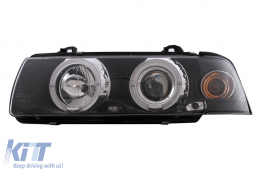 Angel Eyes fényszórók BMW 3-as E36 Coupe Cabrio (1991-08.1999) Fekete-image-6104546