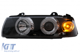 Angel Eyes fényszórók BMW 3-as E36 Coupe Cabrio (1991-08.1999) Fekete-image-6104557