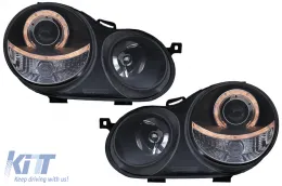 image-52-Angel Eyes Headlights Halo Rims suitable for VW Polo 9N (11.2001-04.2005) Black