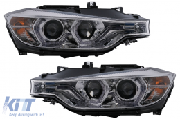 Angel Eyes Headlights LED DRL suitable for BMW 3 Series F30 F31 Sedan Touring (10.2011-05.2015) Chrome - HLBMF30M3C